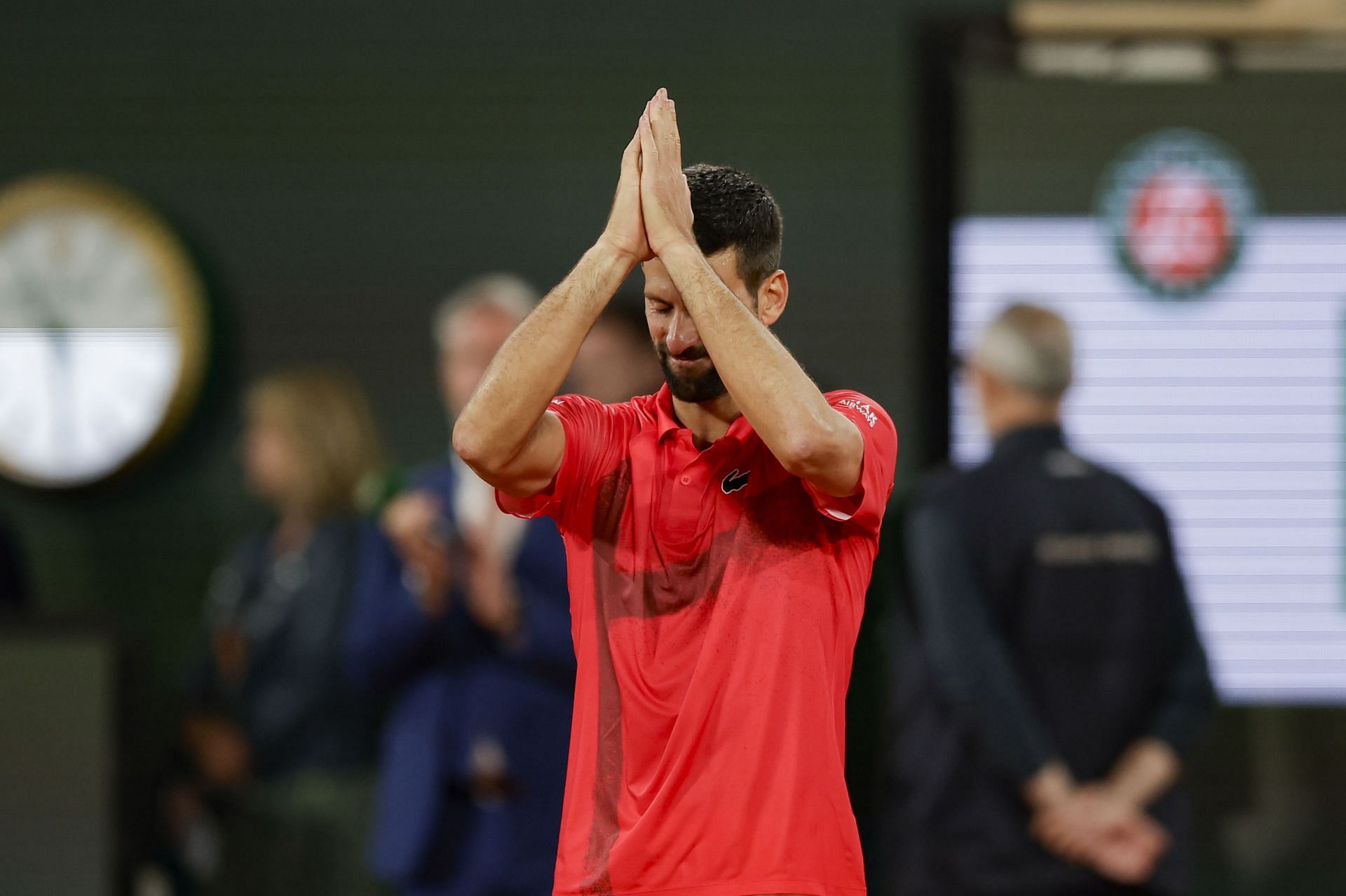 Novak Djokovic at the 2025 French Open - Day Thirteen - Source: Getty